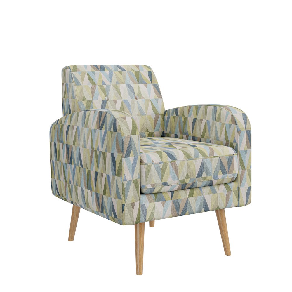 Mid-Century Modern Armchair in Pastel Green and Blue Prism. Picture 1