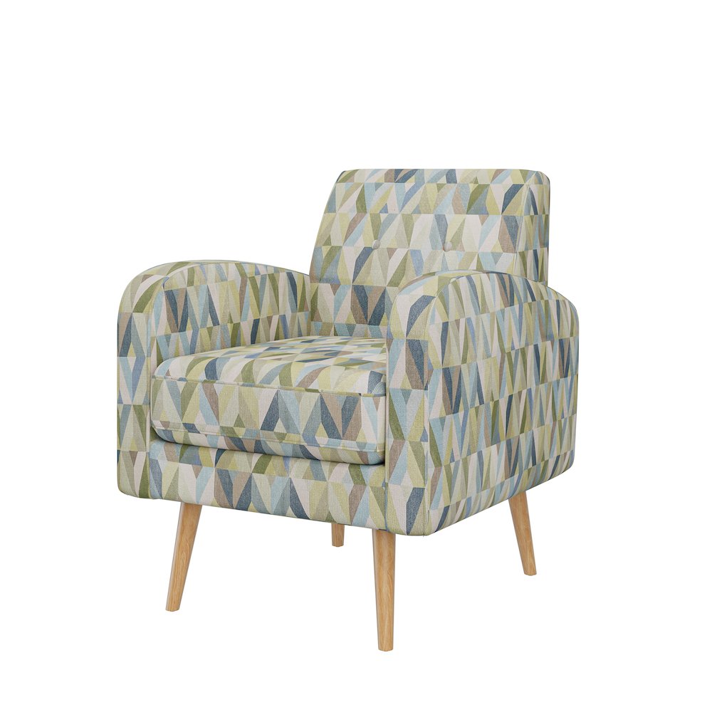 Mid-Century Modern Armchair in Pastel Green and Blue Prism. Picture 3