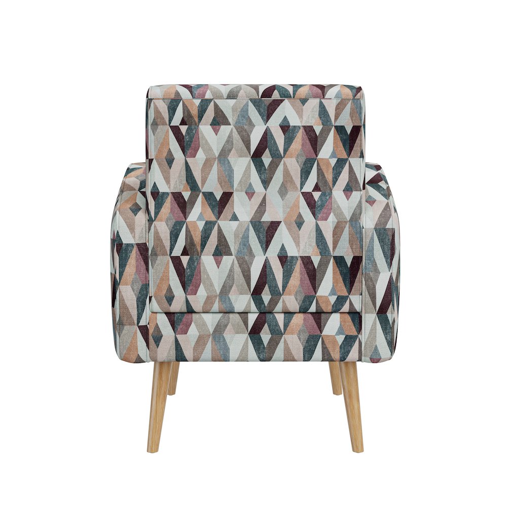 Mid-Century Modern Armchair in Multi-Color Red and Tan Prism. Picture 5