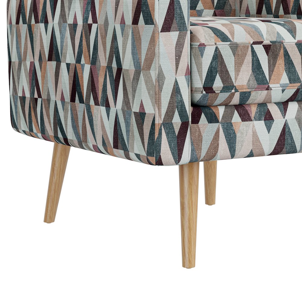 Mid-Century Modern Armchair in Multi-Color Red and Tan Prism. Picture 6