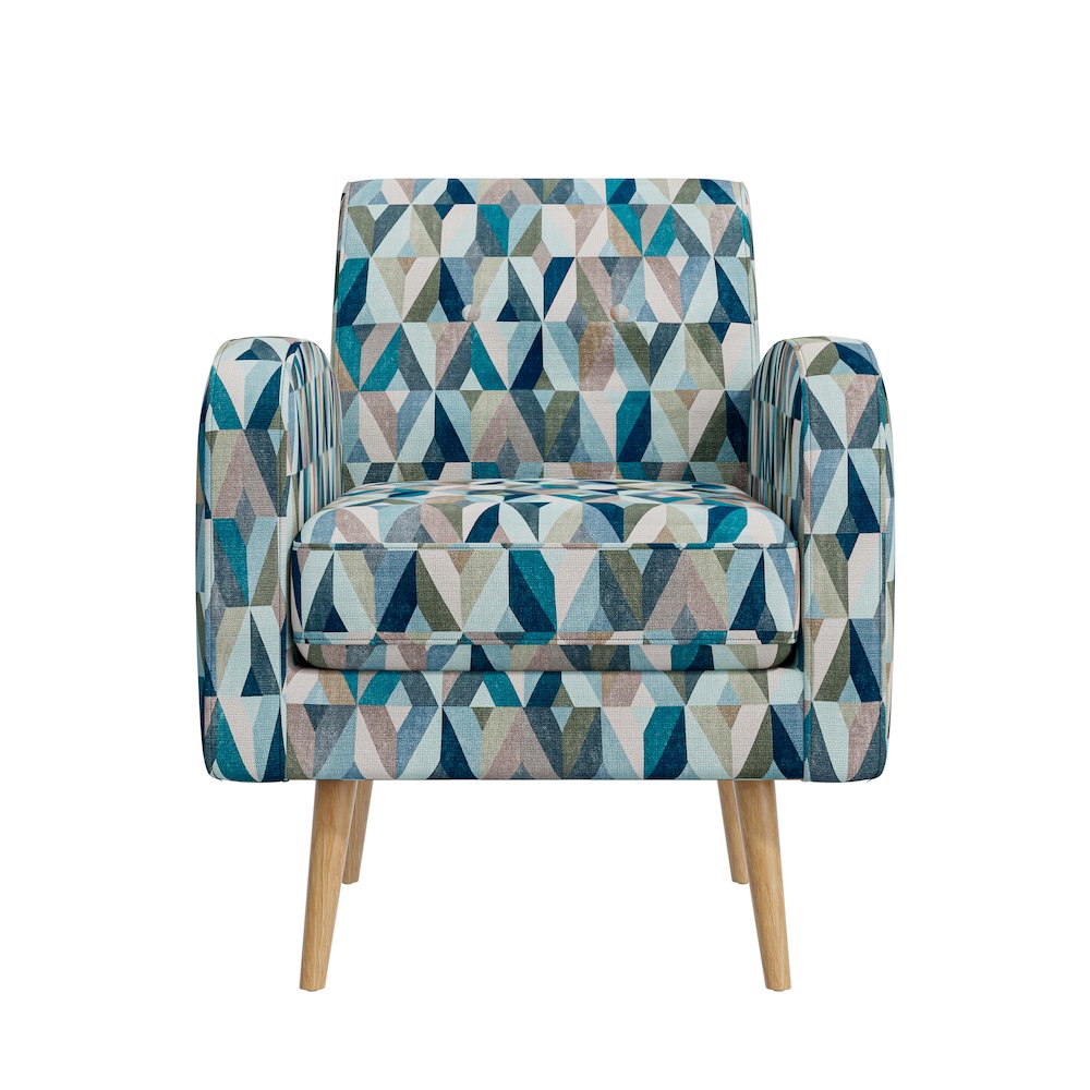 Mid-Century Modern Armchair in Vibrant Multi-Blue Prism. Picture 2