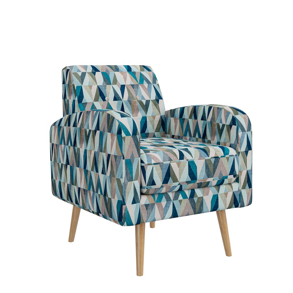 Mid-Century Modern Armchair in Vibrant Multi-Blue Prism. Picture 1