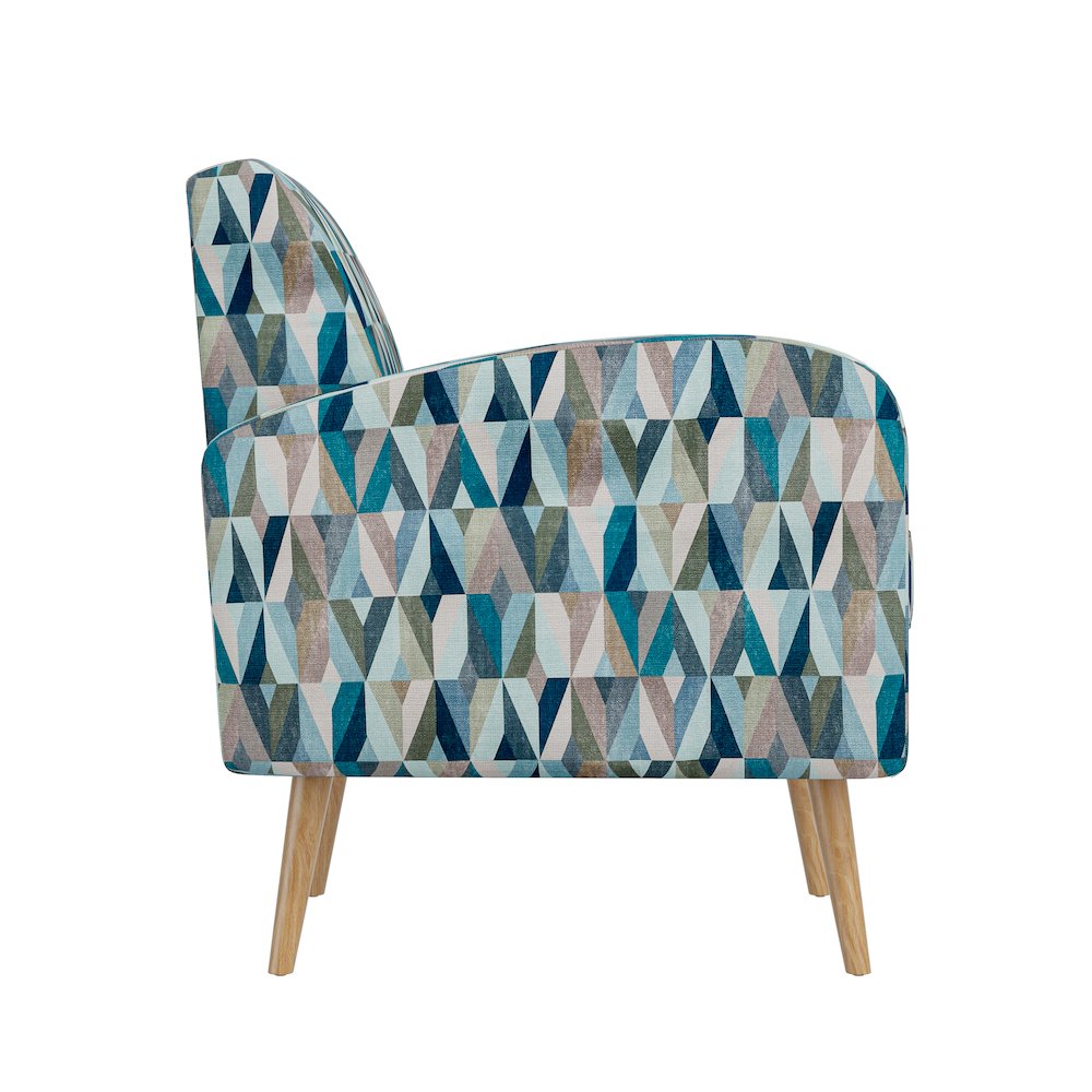 Mid-Century Modern Armchair in Vibrant Multi-Blue Prism. Picture 4
