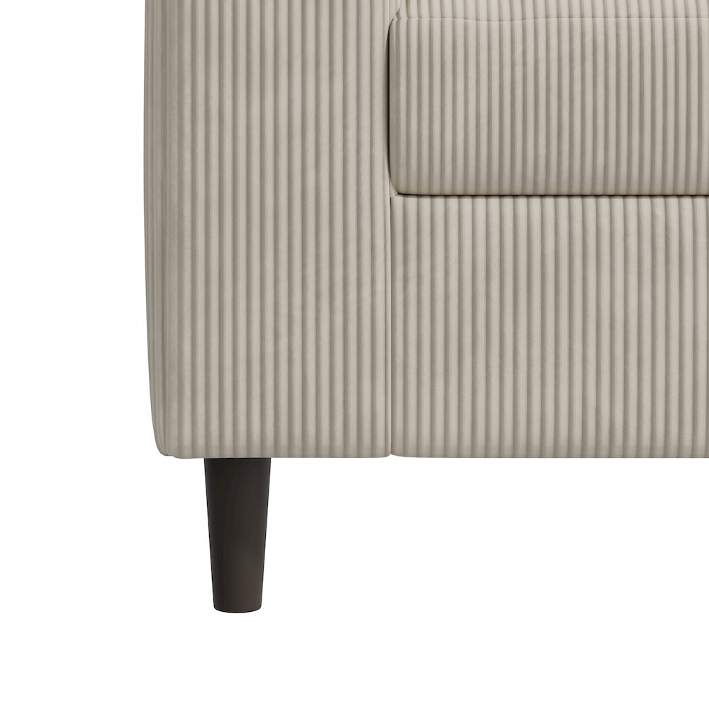 Small Space Sofa in Soft and Comfy Tan Corduroy Fabric. Picture 6