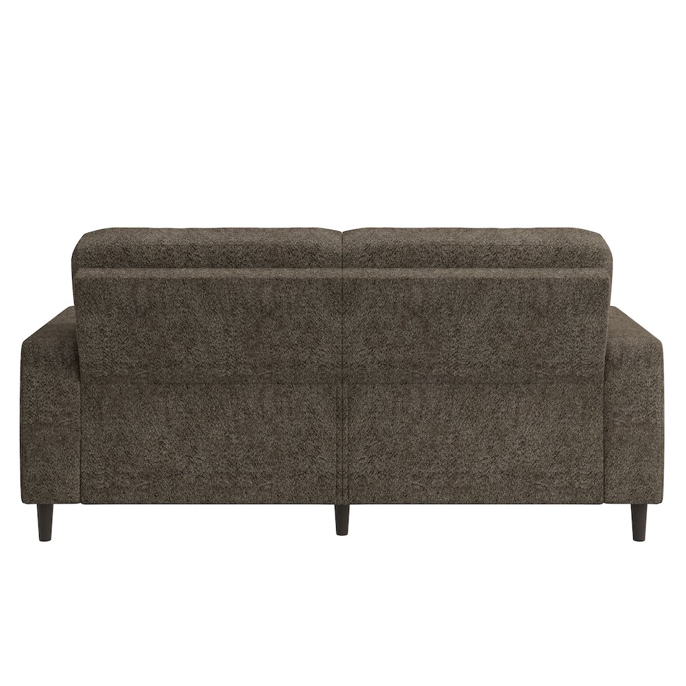Small Space Sofa in Elegant Textured Mocha Boucle Fabric. Picture 4