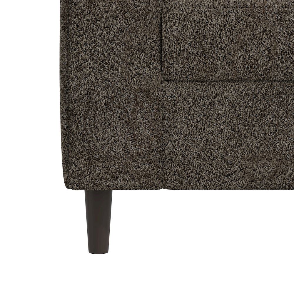 Small Space Sofa in Elegant Textured Mocha Boucle Fabric. Picture 6