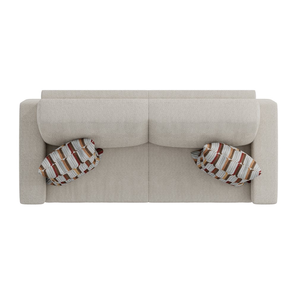 Small Space Sofa in Elegant Textured Sand Boucle Fabric. Picture 5