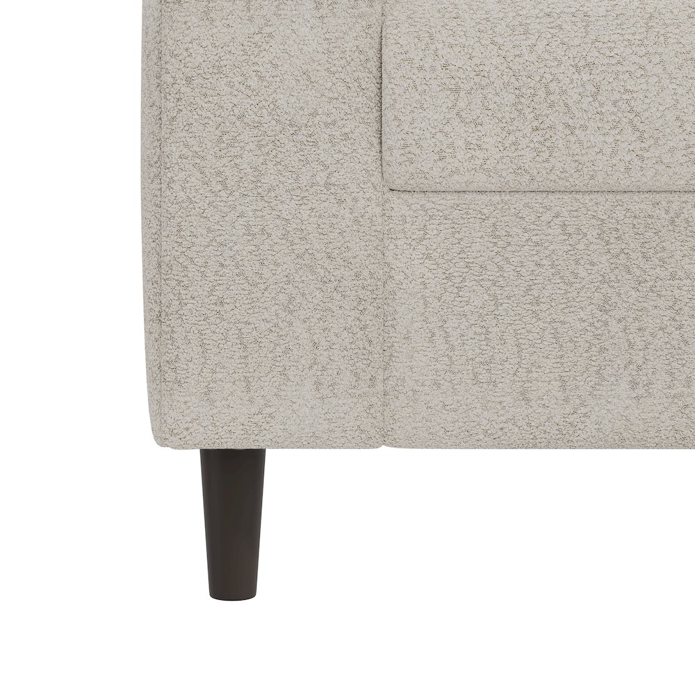 Small Space Sofa in Elegant Textured Sand Boucle Fabric. Picture 6