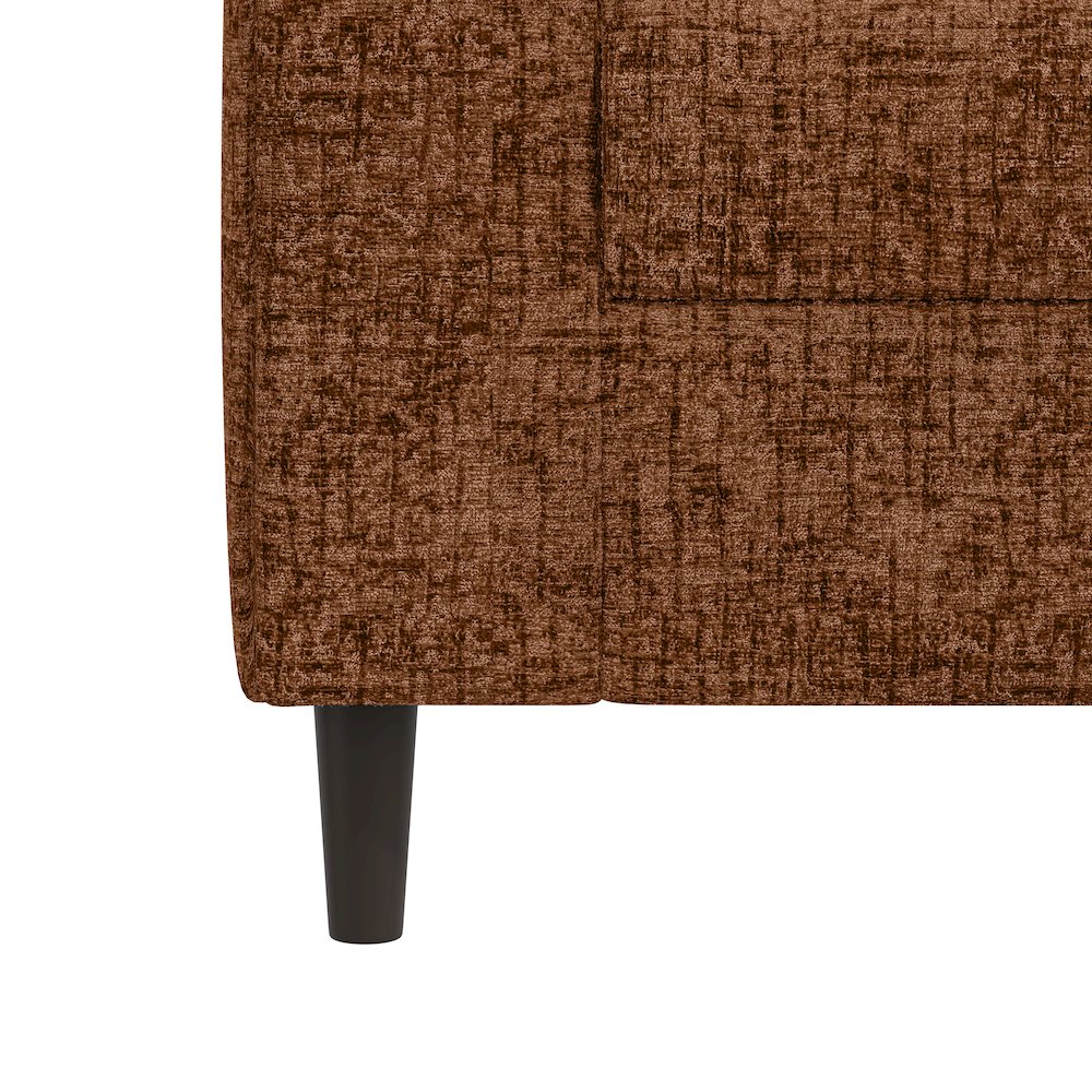 Small Space Sofa in Textured Terra Cotta Red Chenille Fabric. Picture 6