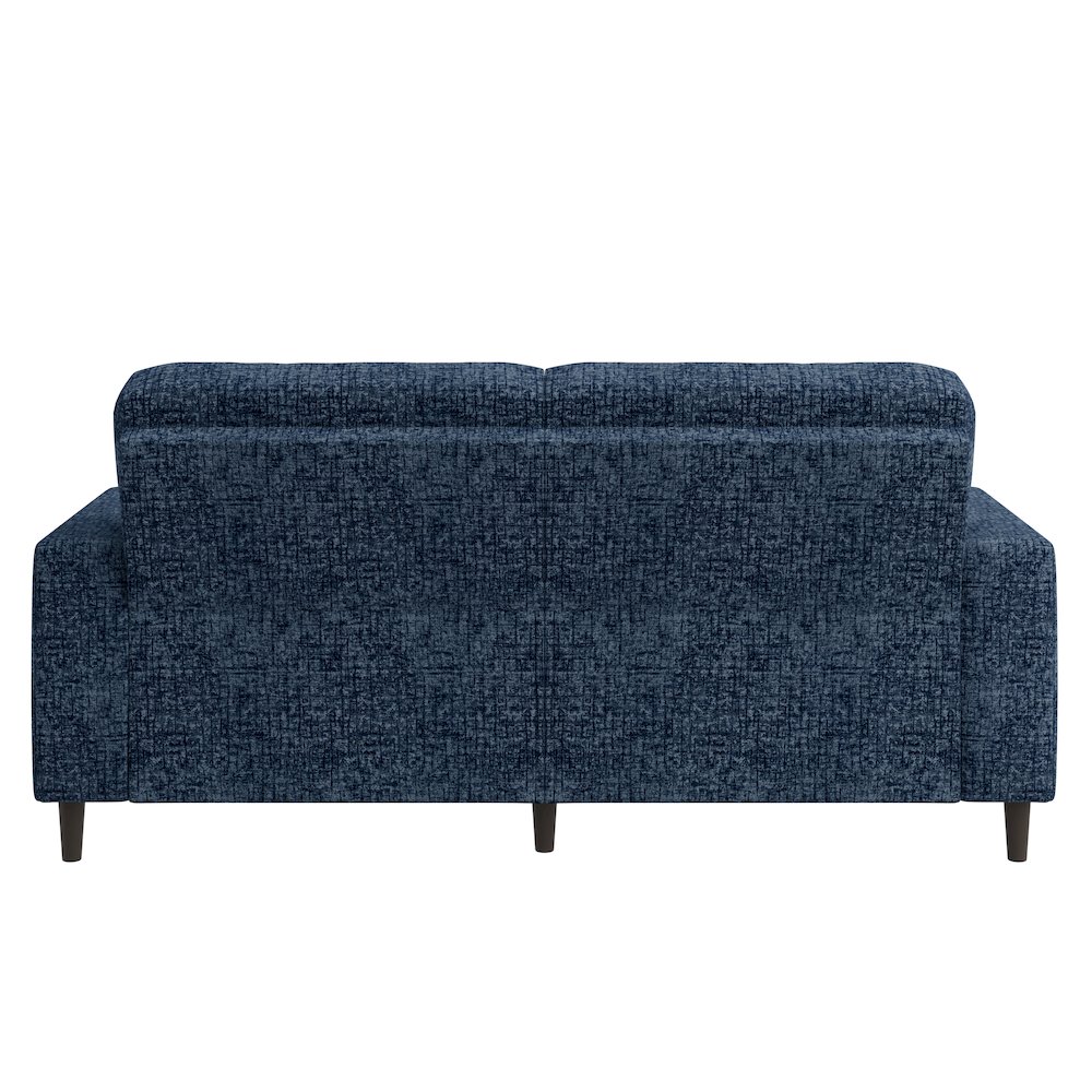 Small Space Sofa in Textured Navy Blue Chenille Fabric. Picture 4