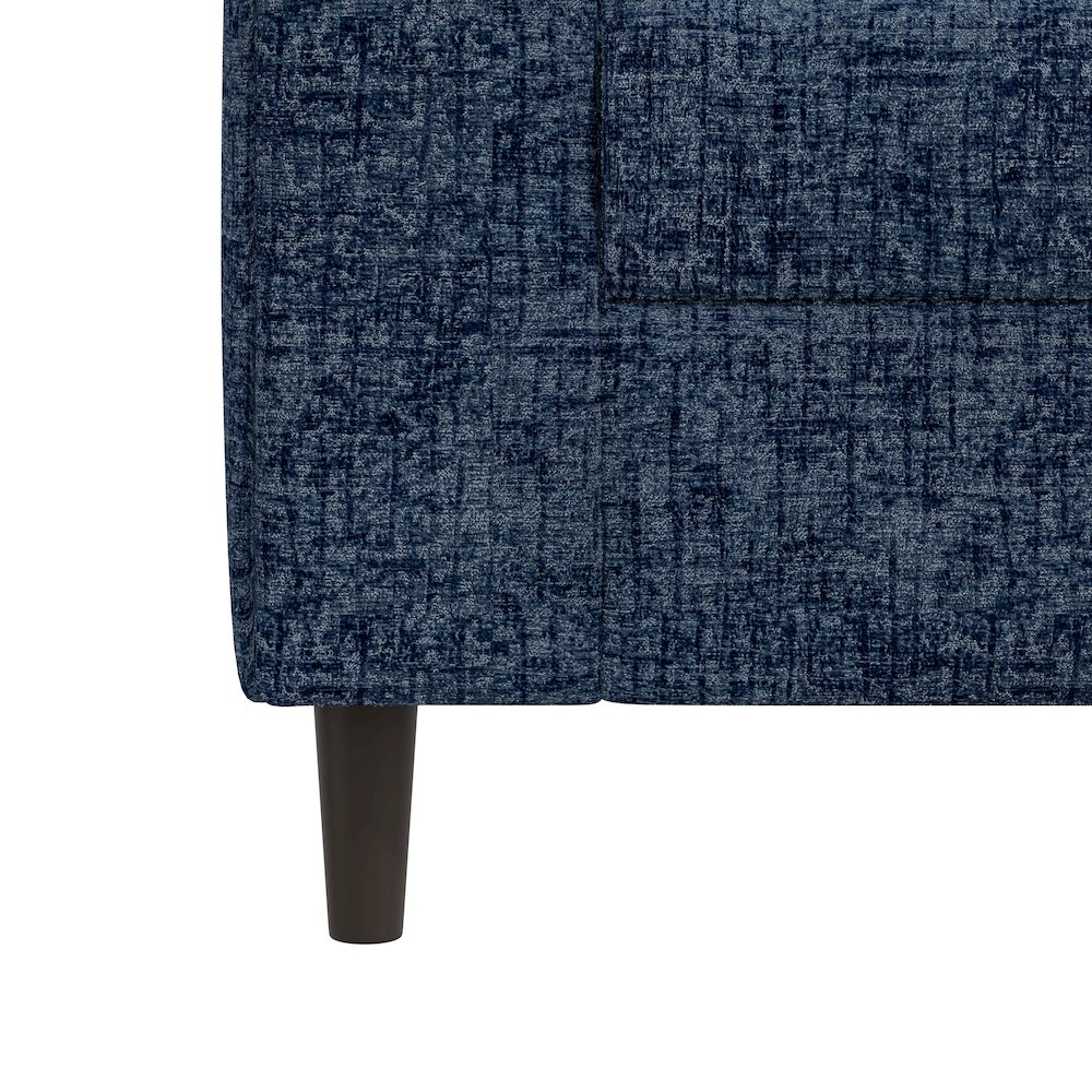 Small Space Sofa in Textured Navy Blue Chenille Fabric. Picture 6