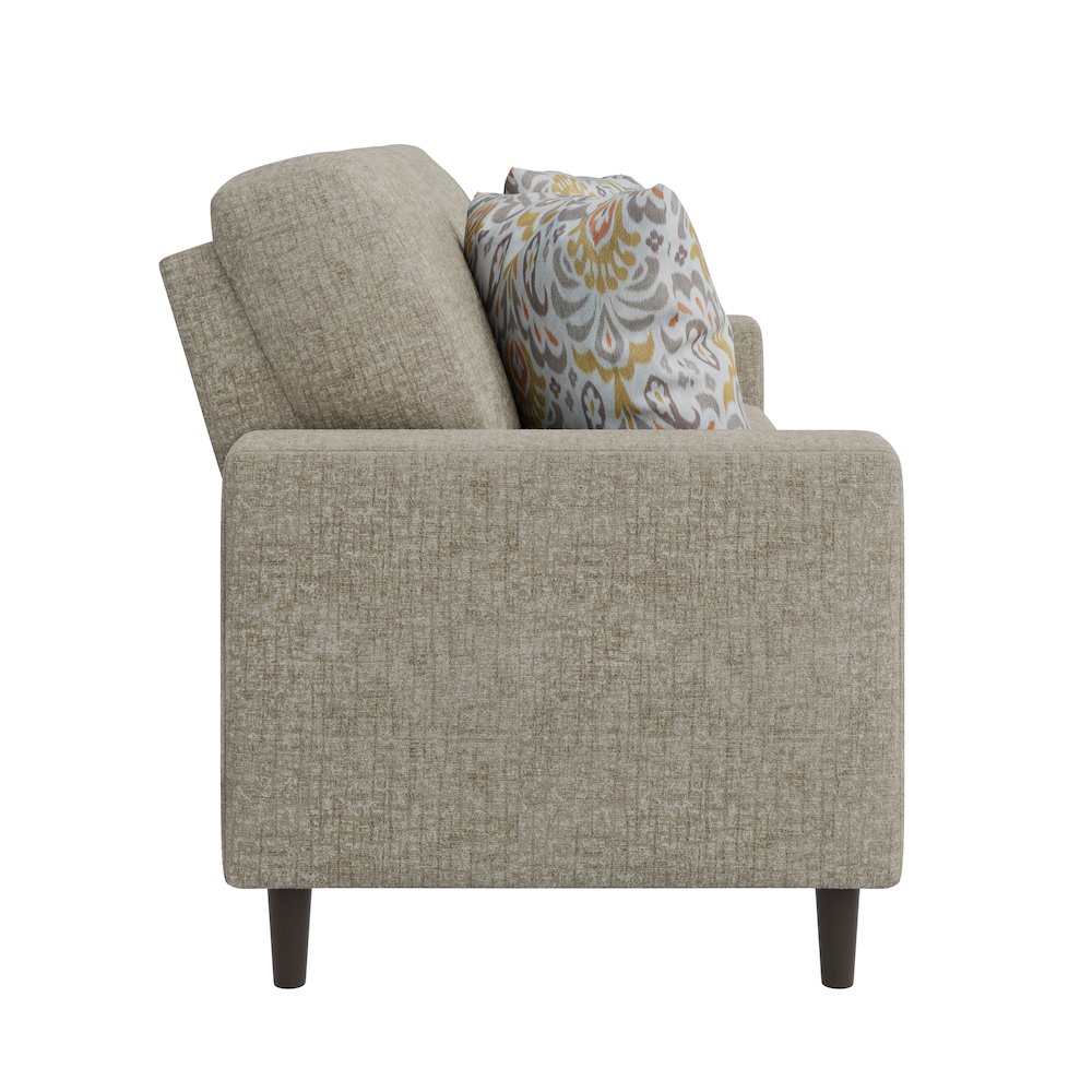 Small Space Sofa in Textured Taupe Chenille Fabric. Picture 3