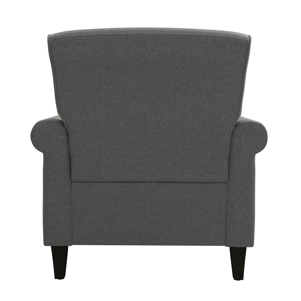 Traditional Armchair with Nailheads in Charcoal Grey Linen. Picture 5