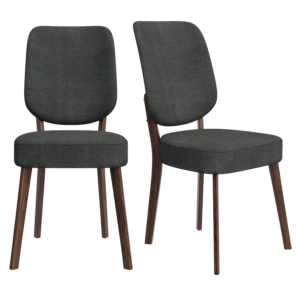 Upholstered Charcoal Gray Armless Dining Chairs (Set of 2). Picture 1
