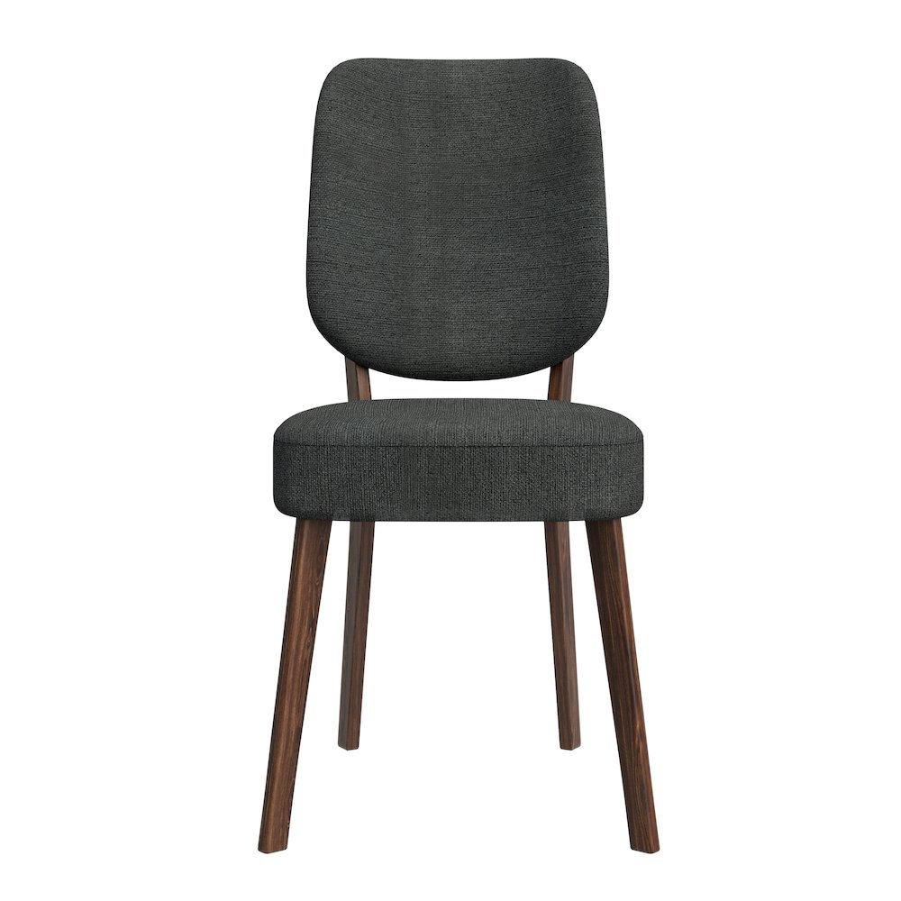 Upholstered Charcoal Gray Armless Dining Chairs (Set of 2). Picture 3