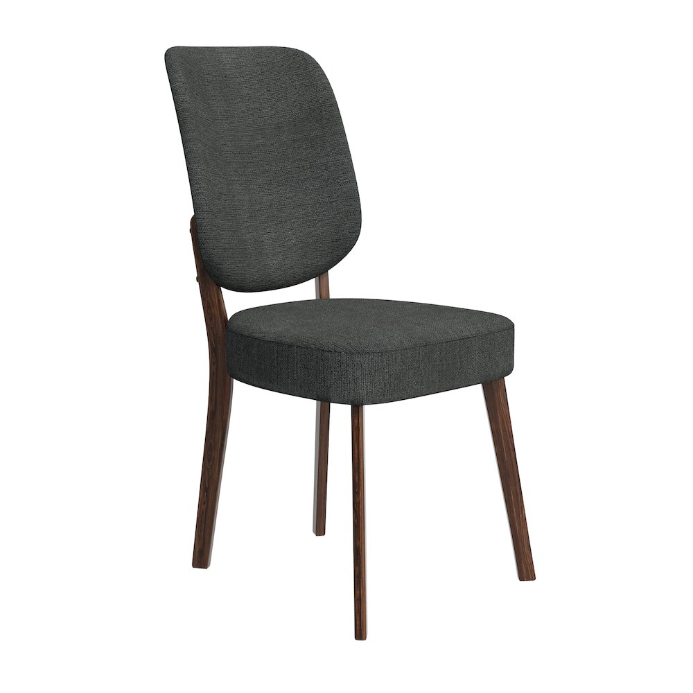 Upholstered Charcoal Gray Armless Dining Chairs (Set of 2). Picture 4
