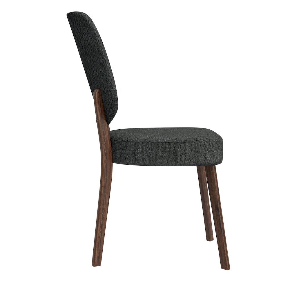 Upholstered Charcoal Gray Armless Dining Chairs (Set of 2). Picture 5