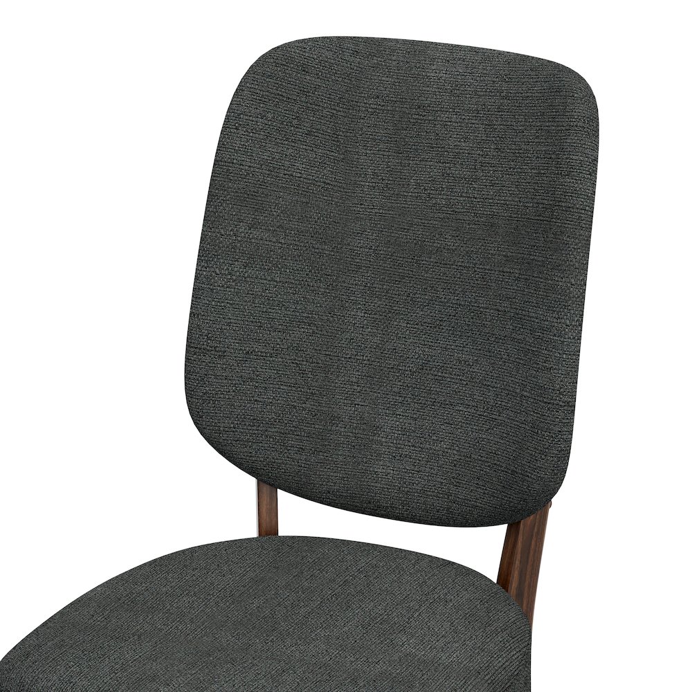 Upholstered Charcoal Gray Armless Dining Chairs (Set of 2). Picture 6