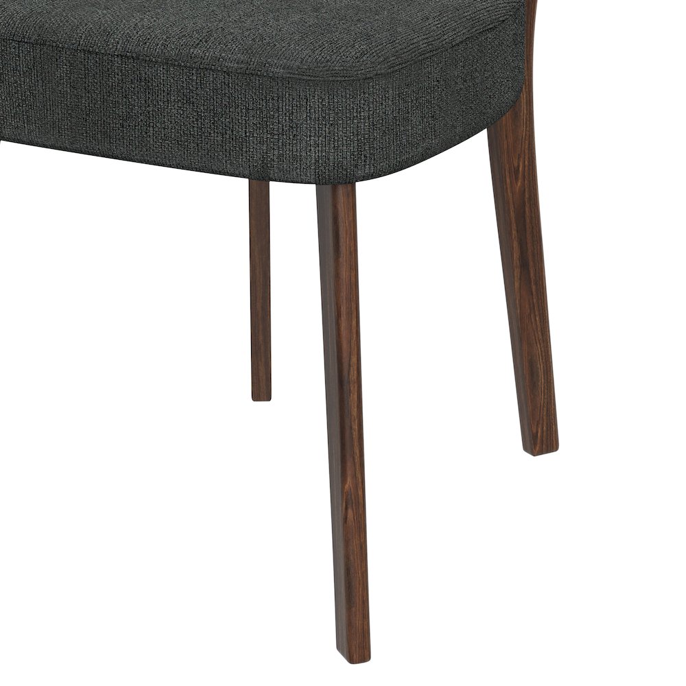 Upholstered Charcoal Gray Armless Dining Chairs (Set of 2). Picture 7