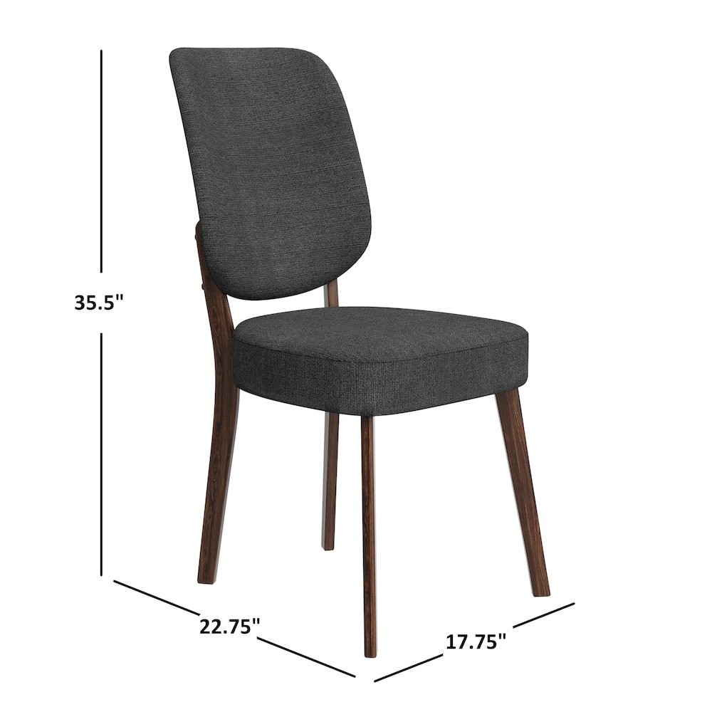 Upholstered Charcoal Gray Armless Dining Chairs (Set of 2). Picture 8
