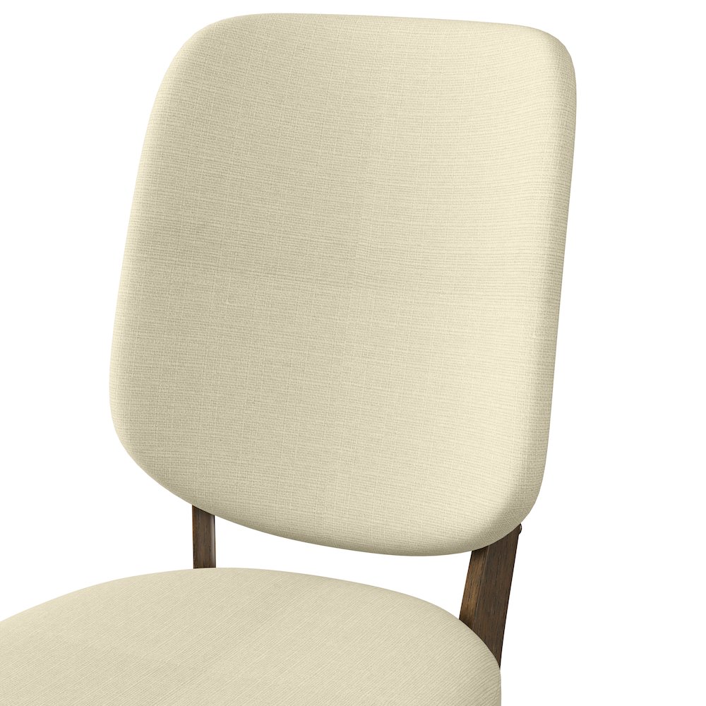 Upholstered Oatmeal Tan Armless Dining Chairs (Set of 2). Picture 6