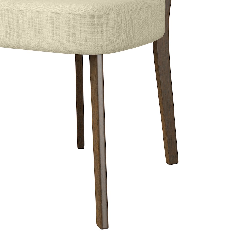 Upholstered Oatmeal Tan Armless Dining Chairs (Set of 2). Picture 7
