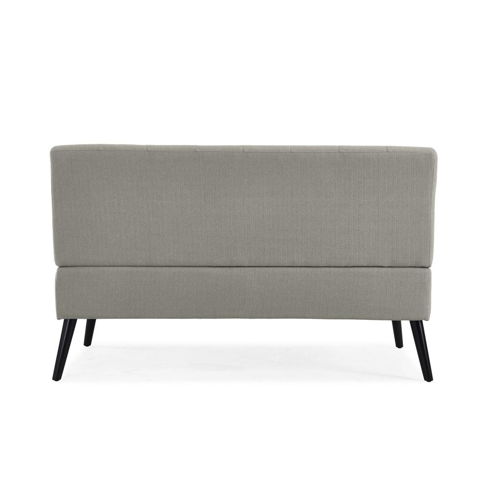 Armless Loveseat in Dove Grey Linen with Espresso Legs. Picture 4
