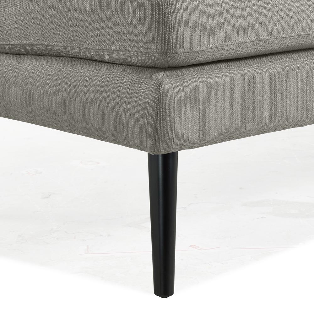 Armless Loveseat in Dove Grey Linen with Espresso Legs. Picture 7