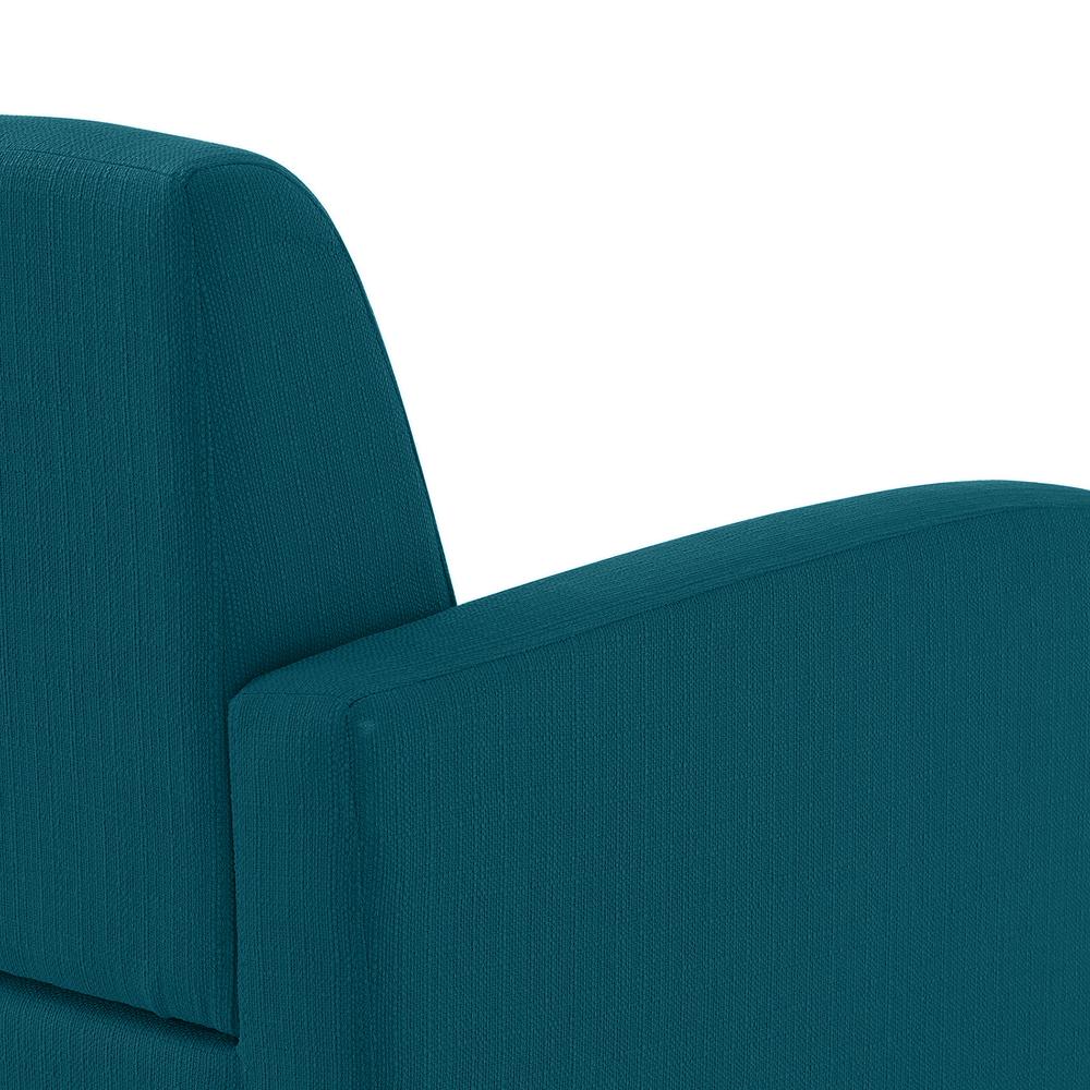 Sofa in Peacock Blue Linen with Natural Legs. Picture 6