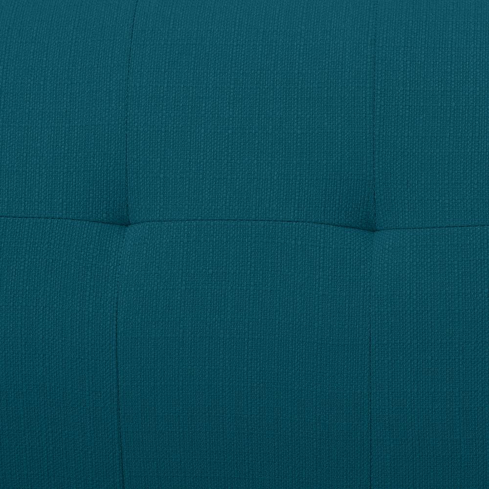 Sofa in Peacock Blue Linen with Natural Legs. Picture 8