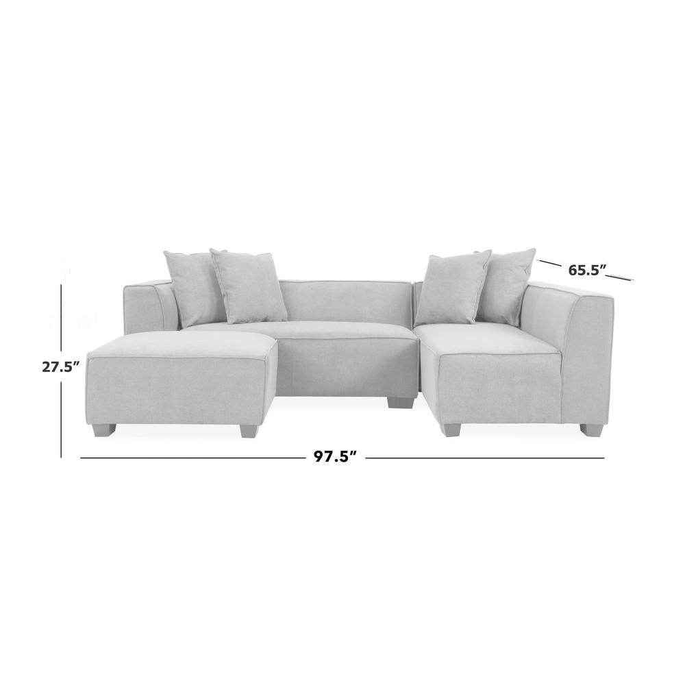 Right-hand Facing Sectional in Grey Velour with Ottoman. Picture 9