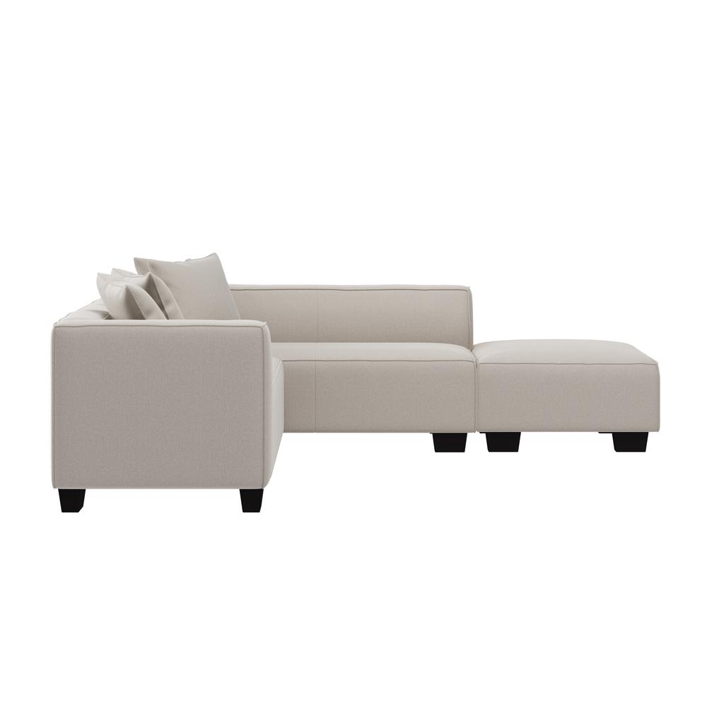 Right-hand Facing Sectional in Grey Velour with Ottoman. Picture 5