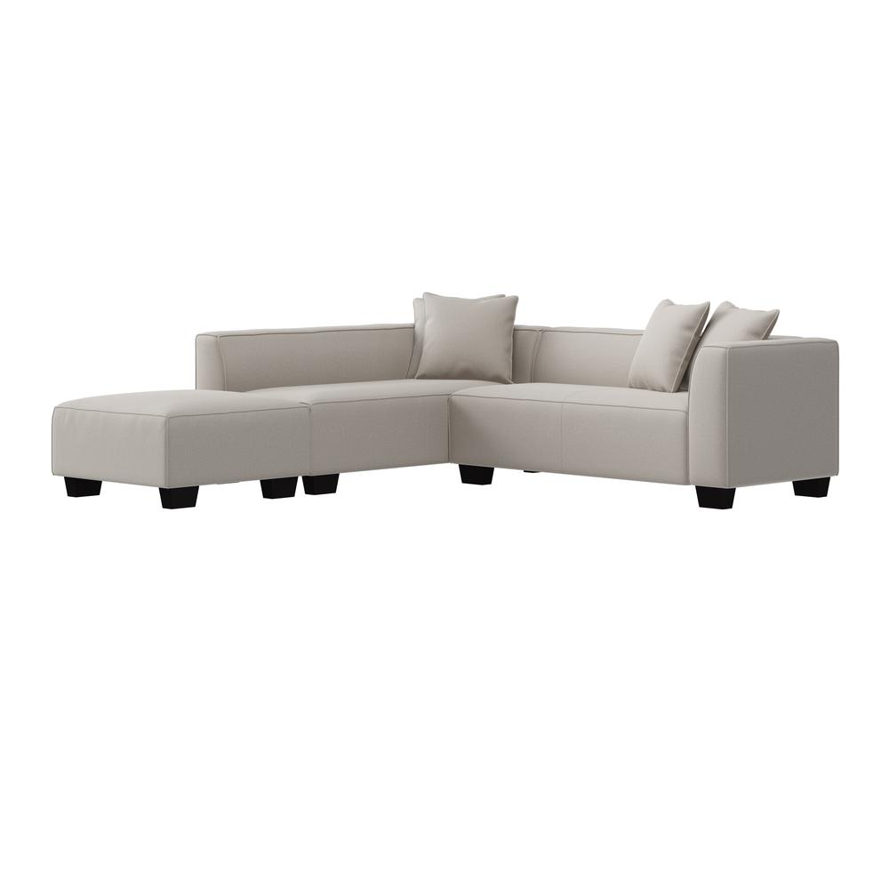Right-hand Facing Sectional in Grey Velour with Ottoman. Picture 6