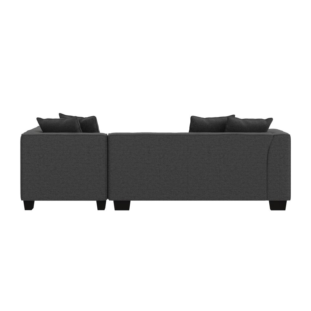 Right-hand Facing Sectional in Charcoal Velour with Ottoman. Picture 7
