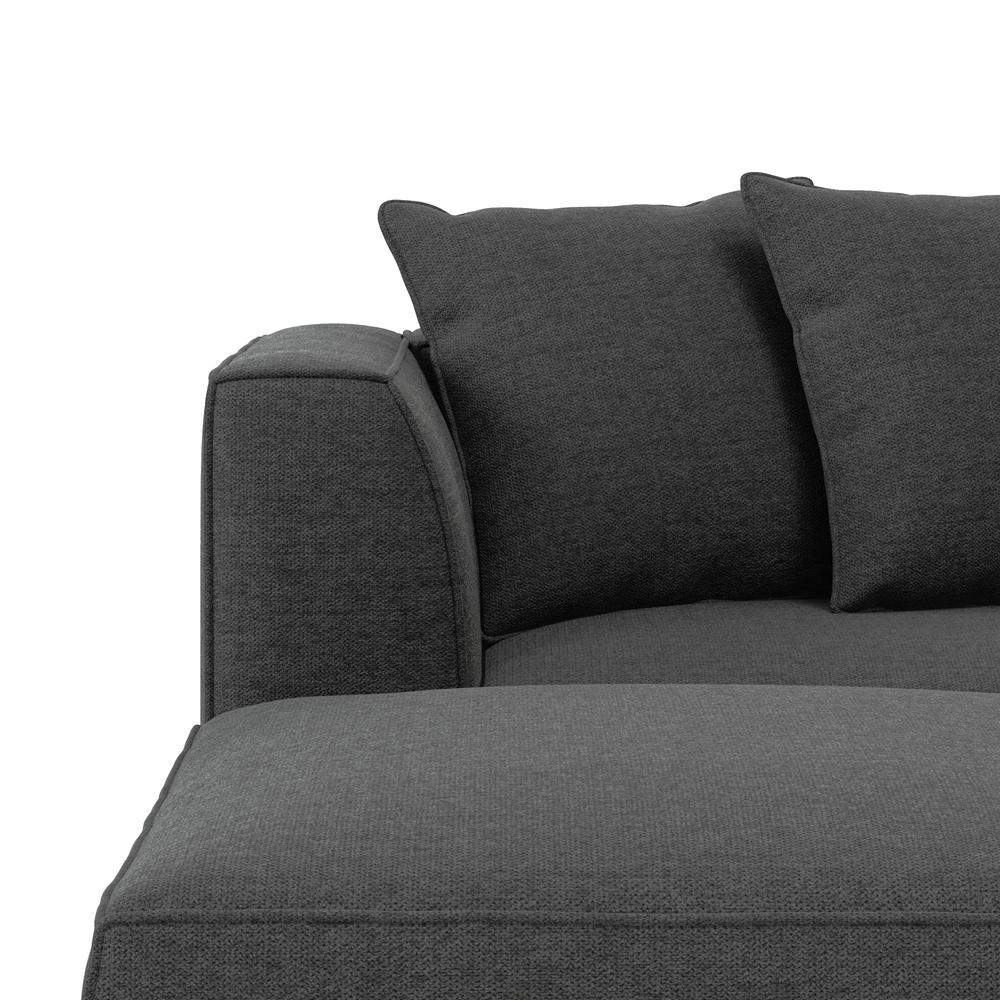 Right-hand Facing Sectional in Charcoal Velour with Ottoman. Picture 8
