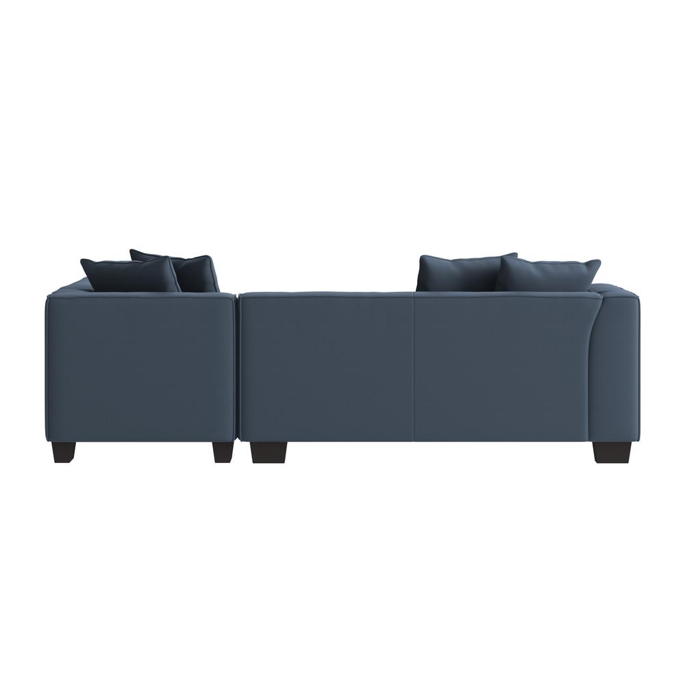Right-hand Facing Sectional in Blue Velour with Ottoman. Picture 7