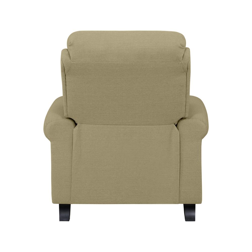 ProLounger Bustle-Back Pushback Recliner with Nailheads in Barley Tan Linen. Picture 5
