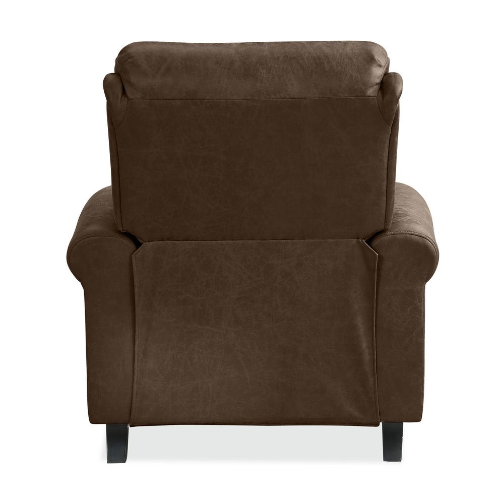 ProLounger Pushback Recliner with Nailheads in Distressed Brown Faux Leather. Picture 5