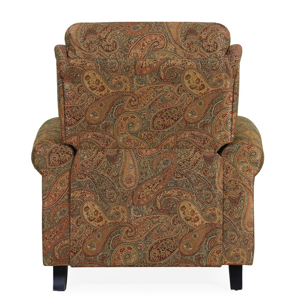 ProLounger Pushback Recliner with Nailheads in Burgundy Paisley. Picture 3