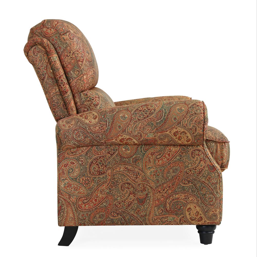 ProLounger Pushback Recliner with Nailheads in Burgundy Paisley. Picture 4