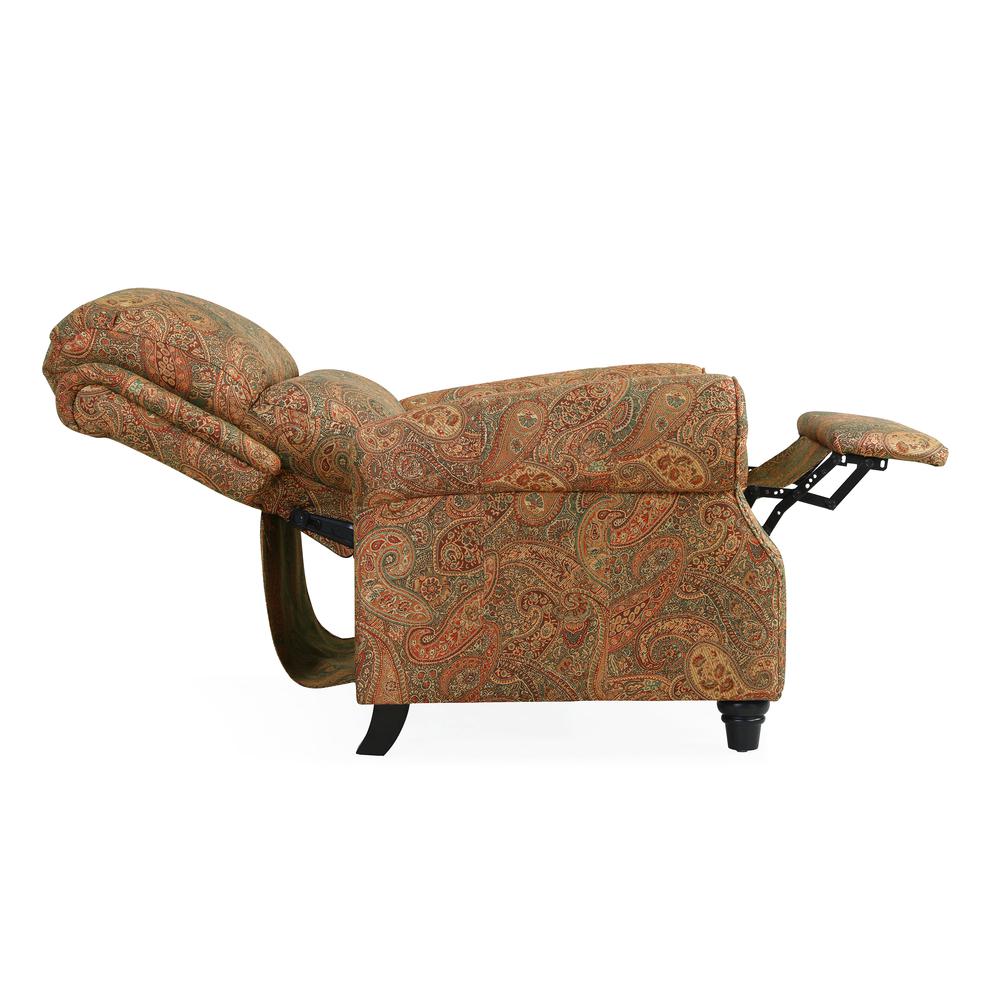 ProLounger Pushback Recliner with Nailheads in Burgundy Paisley. Picture 5