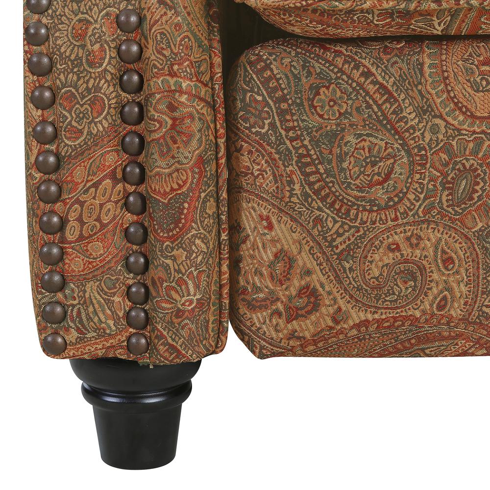 ProLounger Pushback Recliner with Nailheads in Burgundy Paisley. Picture 8