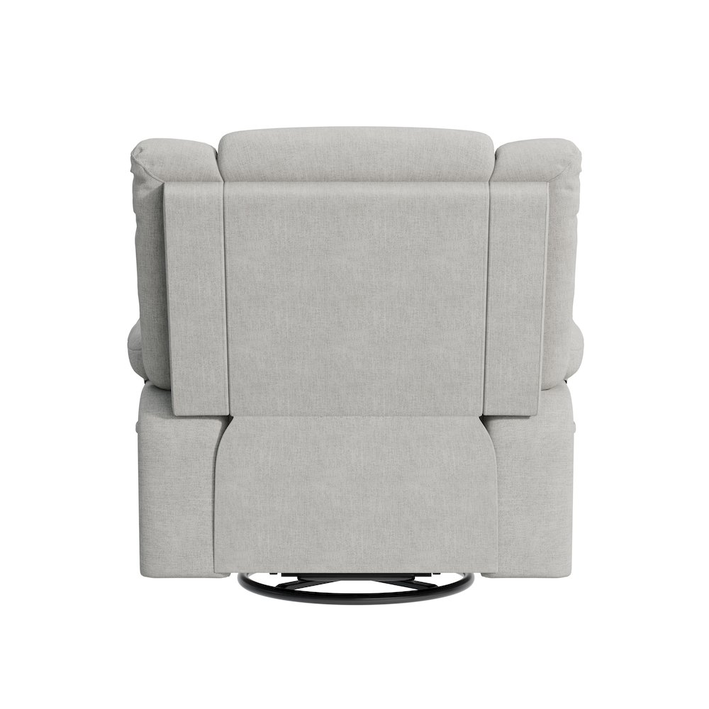 ProLounger Swivel Glider Recliner in Gray Velvet with Pillow Top Arms. Picture 5