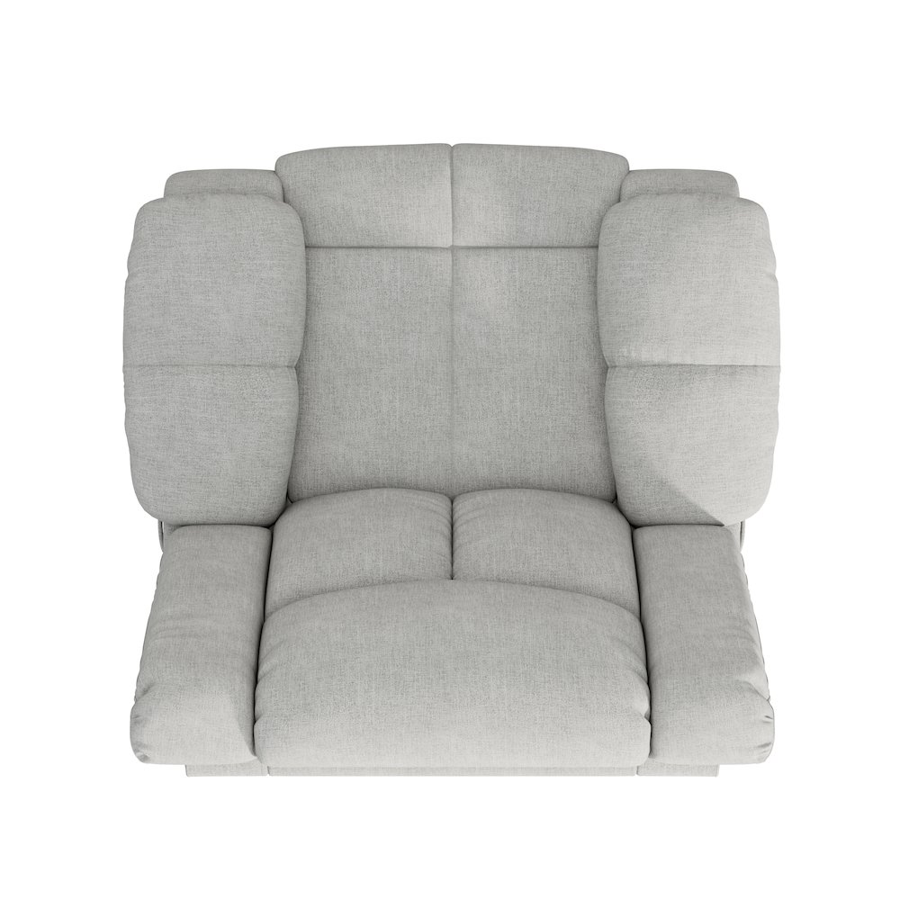 ProLounger Swivel Glider Recliner in Gray Velvet with Pillow Top Arms. Picture 6