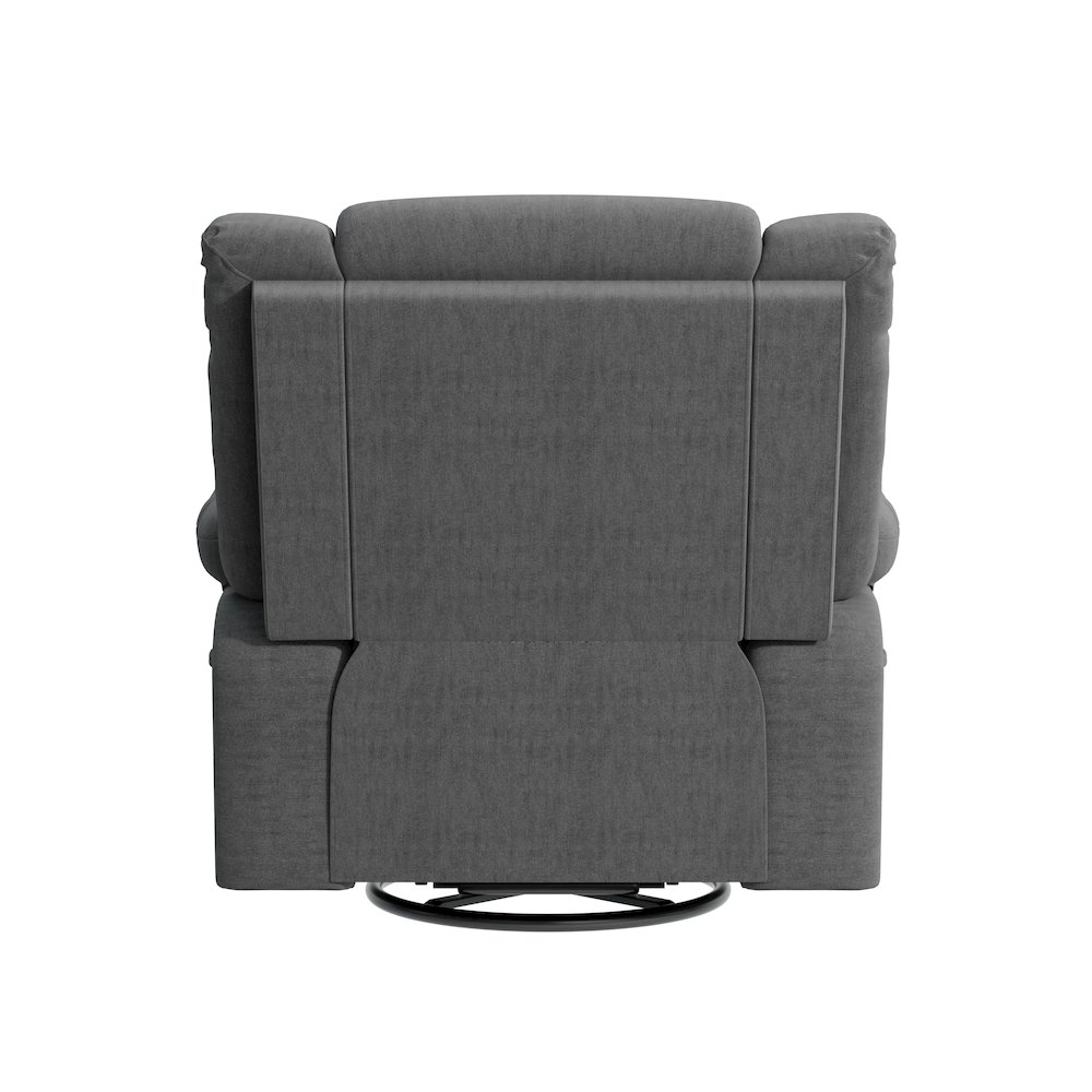 ProLounger Swivel Glider Recliner in Charcoal Velvet with Pillow Top Arms. Picture 5