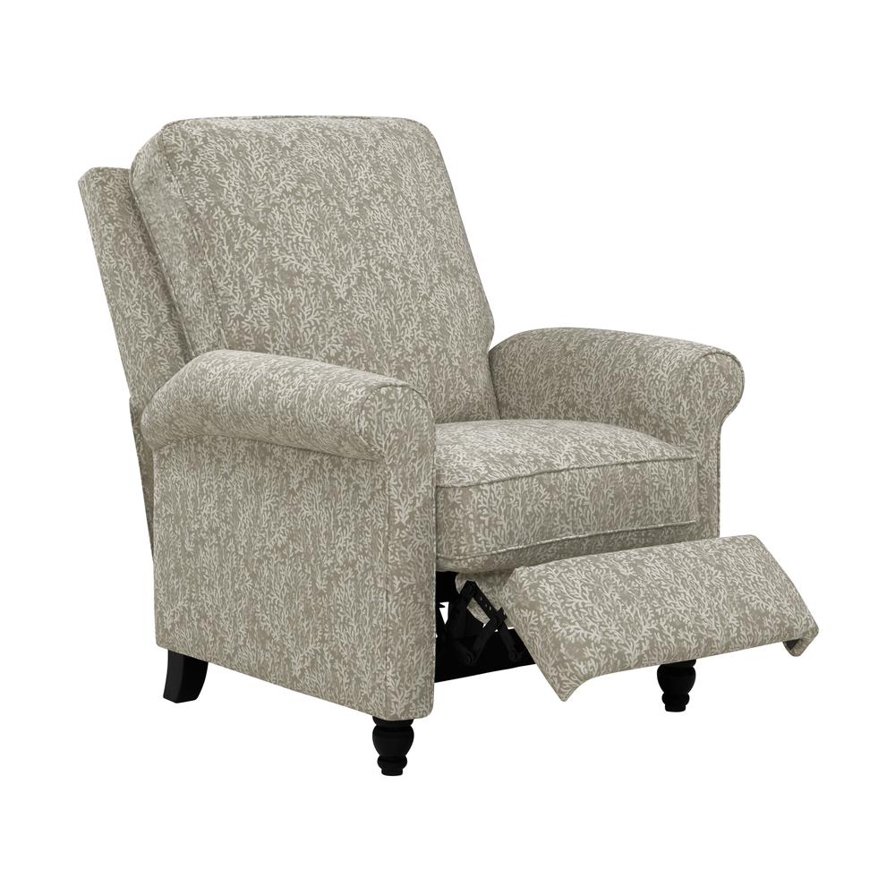 ProLounger Pushback Recliner in Taupe Coral Print. Picture 1