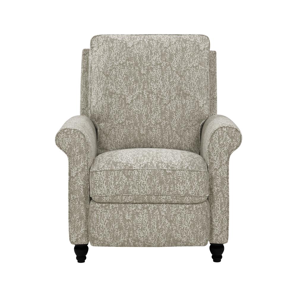 ProLounger Pushback Recliner in Taupe Coral Print. Picture 2