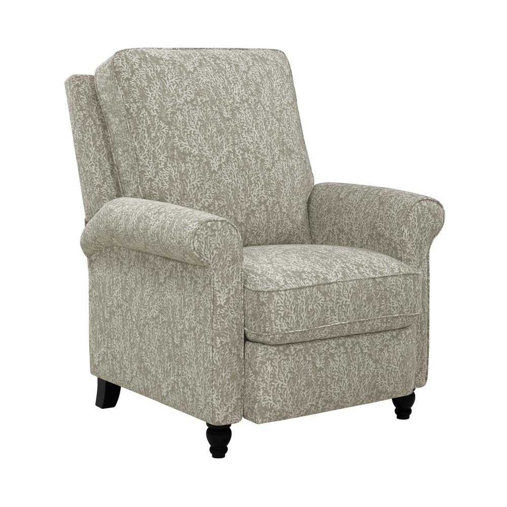 ProLounger Pushback Recliner in Taupe Coral Print. Picture 3