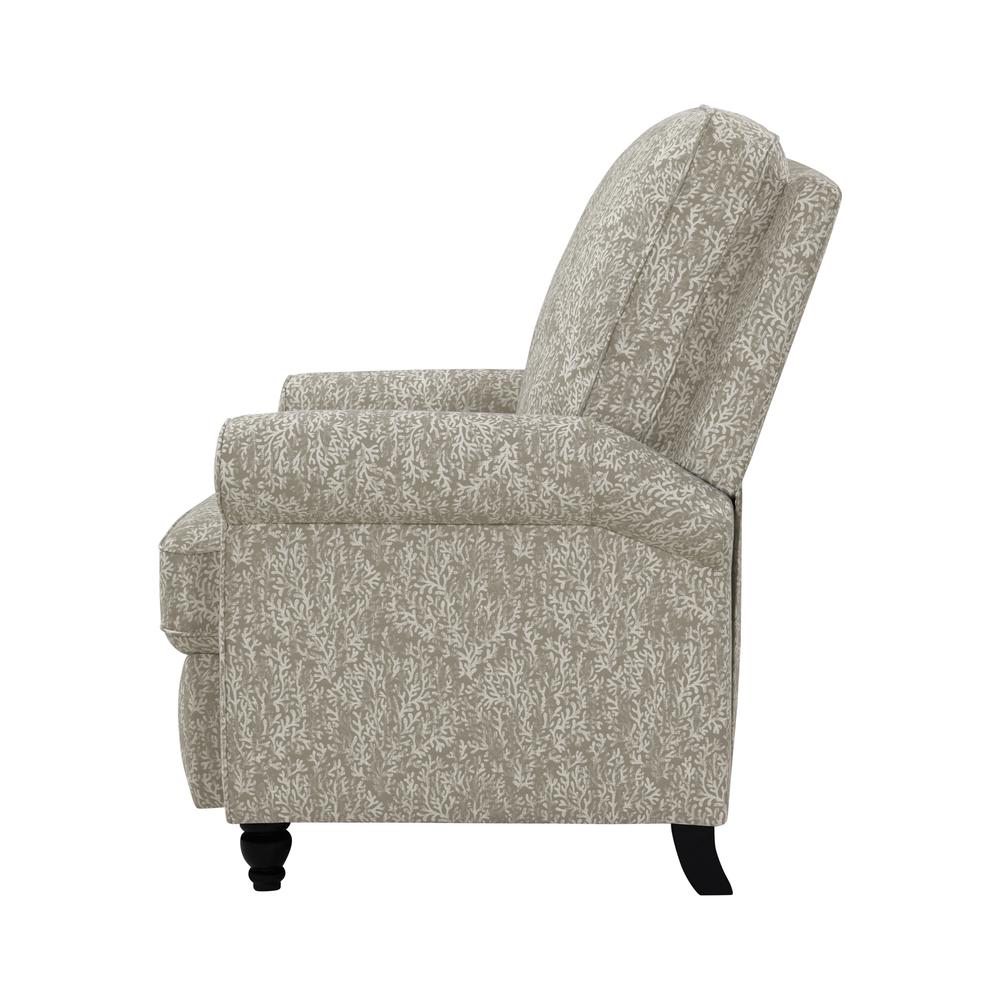 ProLounger Pushback Recliner in Taupe Coral Print. Picture 5