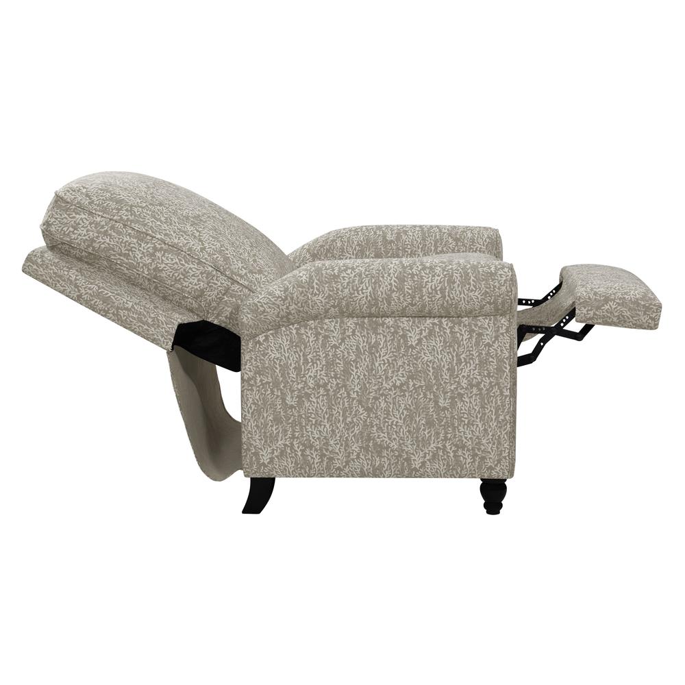 ProLounger Pushback Recliner in Taupe Coral Print. Picture 6